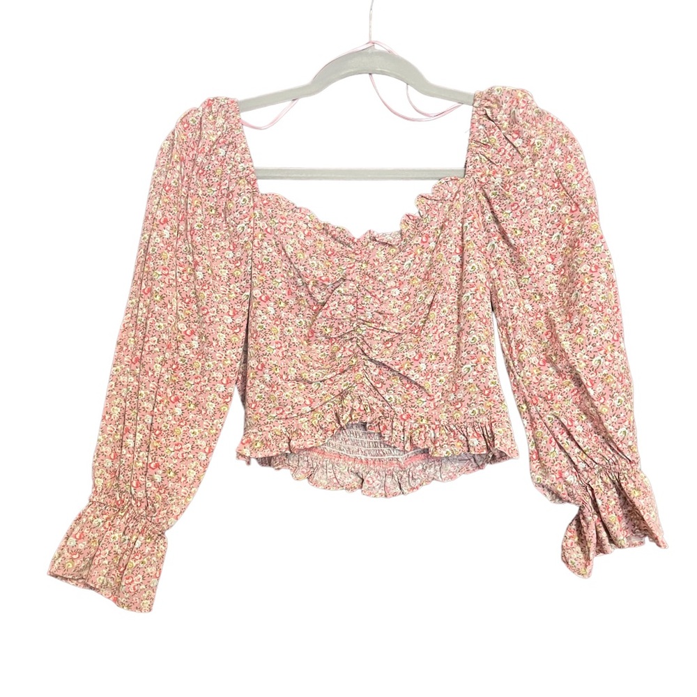 Baby Doll Pheasant Top Floral Blouse